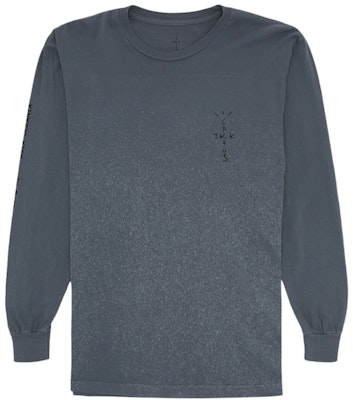 Travis Scott Camiseta Manga Larga Back Bling Gris Lavado Order Travis Scott Camiseta Manga Larga Back Bling Gris Lavado