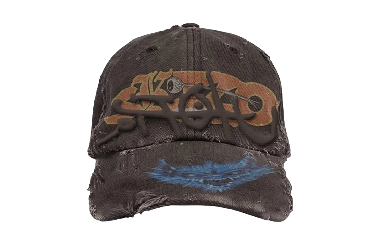 Travis Scott Brown Cotton Embroidered Lettering Unisex Couple Cap TSUT-HB26