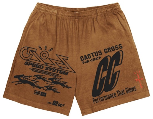 Travis Scott Cactus Jack 92CC Shorts Brown Buy Travis Scott Cactus Jack 92CC Shorts Brown