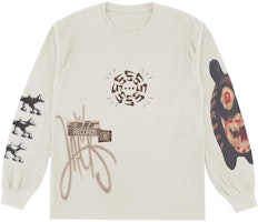 Travis Scott Cactus Jack Air Records White Long Sleeve Tee for Men. CJFN-SS83 Travis Scott Cactus Jack Air Records White Long Sleeve Tee for Men. CJFN-SS83