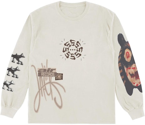 Travis Scott Cactus Jack Air Records 白色长袖男士T恤。 CJFN-SS83 Buy Travis Scott Cactus Jack Air Records 白色长袖男士T恤。 CJFN-SS83