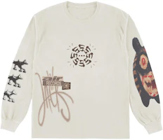 Order Travis Scott Cactus Jack Air Records Baju Lengan Panjang Putih Lelaki. CJFN-SS83