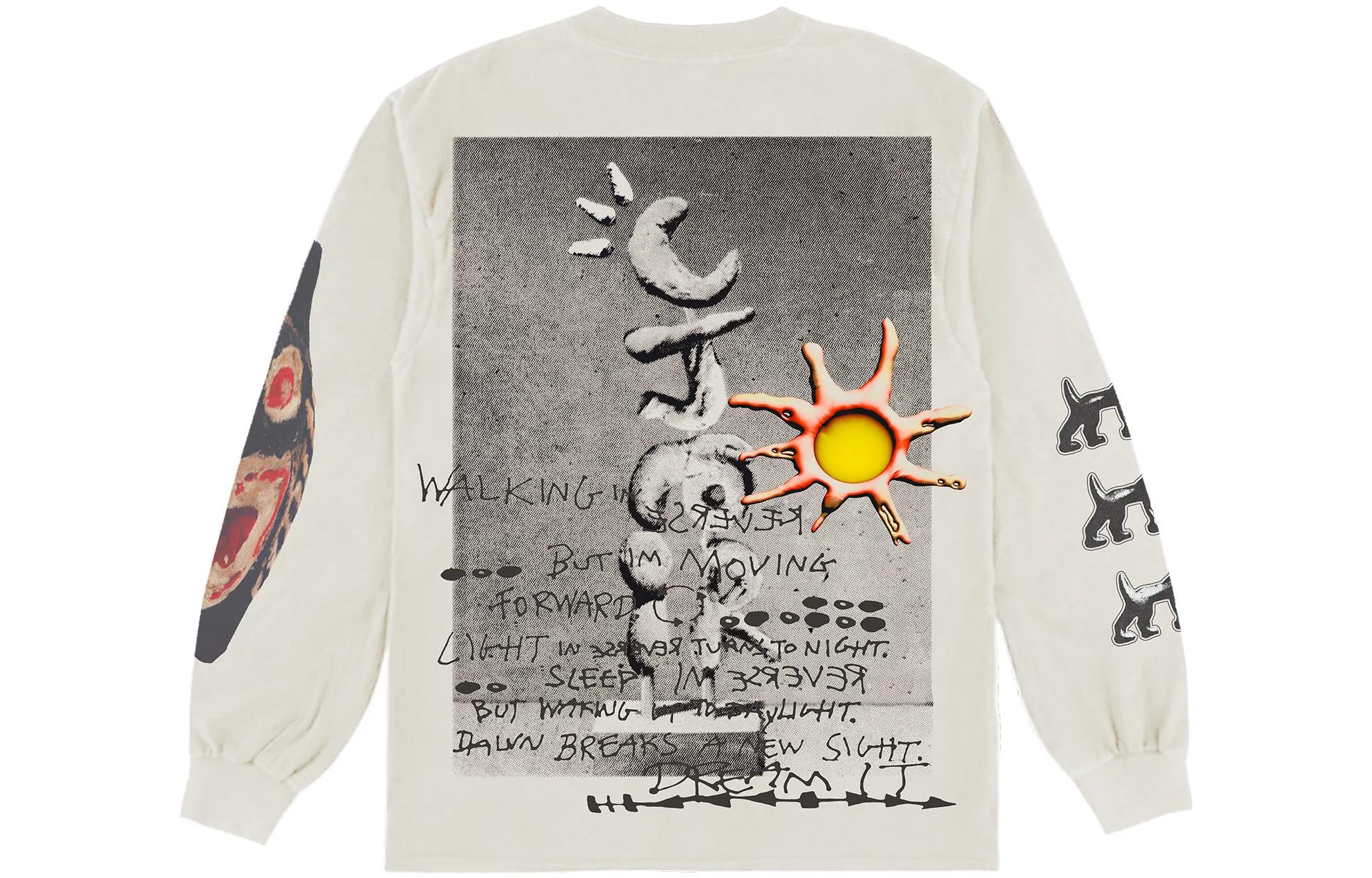 Lookbook Travis Scott Cactus Jack Air Records 白色长袖男士T恤。 CJFN-SS83