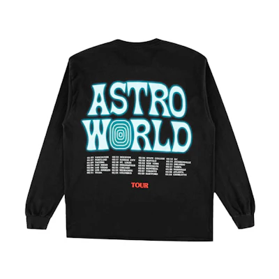 Travis Cactus Jack Astroworld Horse Letter Graphic Long Sleeve Tee Black Unisex TC-348