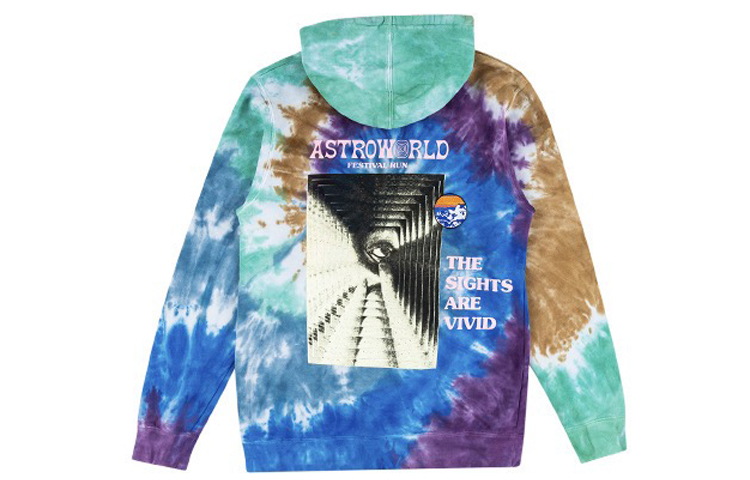 Travis Cactus Jack Astroworld Tie-Dye Hoodie Blue Unisex. TC-87