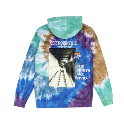 Travis Cactus Jack Astroworld Tie-Dye Hoodie Blue Unisex. TC-87