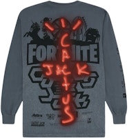 Travis Scott Cactus Jack Back Bling Long Sleeve Tee Gray Shirt TC-370 Travis Scott Cactus Jack Back Bling Long Sleeve Tee Gray Shirt TC-370