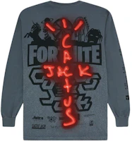 Order Travis Scott Cactus Jack Back Bling Long Sleeve Tee Gray Shirt TC-370