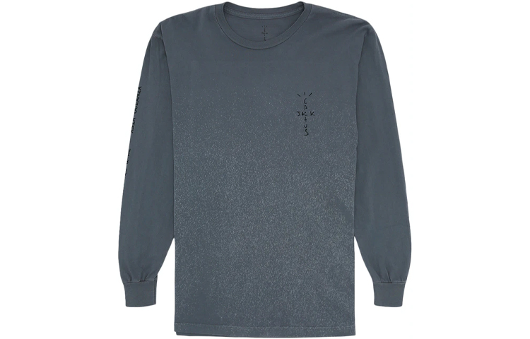 Lookbook Travis Scott Cactus Jack 后背装饰长袖灰色T恤 TC-370