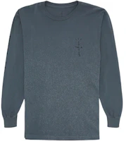 Lookbook Travis Scott Cactus Jack Back Bling Long Sleeve Tee Gray Shirt TC-370