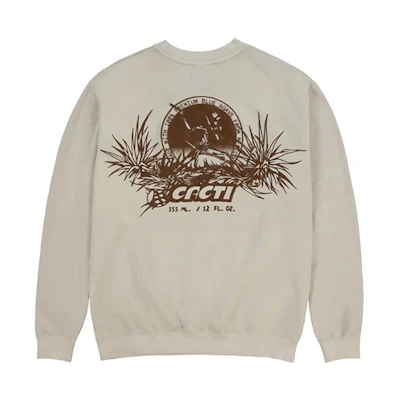 Travis Cactus Jack CACTI Logo Print Crewneck Sweatshirt Beige Unisex. TC-80