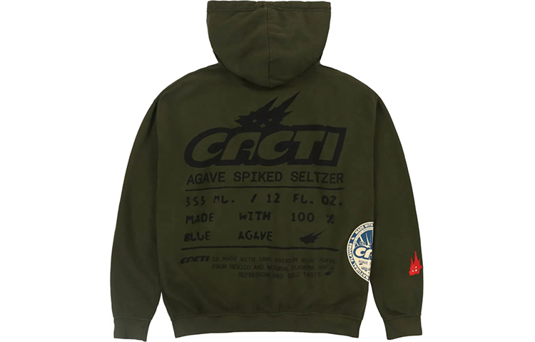 Lookbook 特拉维斯·斯科特Cactus Jack CACTI标志绿橄榄色男女连帽衫 TC-82