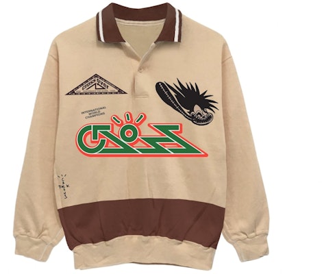 Travis Scott Cactus Jack Cross Rugby Sweater Tan/Brown Buy Travis Scott Cactus Jack Cross Rugby Sweater Tan/Brown
