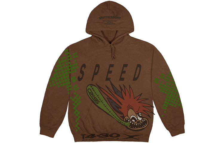 Travis Cactus Jack Crossover Hoodie Brown Unisex with Side Letter Prints TC-60