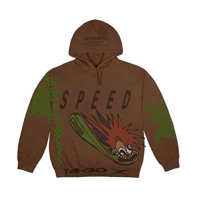 Travis Cactus Jack Crossover Hoodie Brown Unisex with Side Letter Prints TC-60
