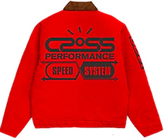 Travis Scott Cactus Jack Crossover Red Jacket Unisex with Black Patch Design TC-65 Travis Scott Cactus Jack Crossover Red Jacket Unisex with Black Patch Design TC-65