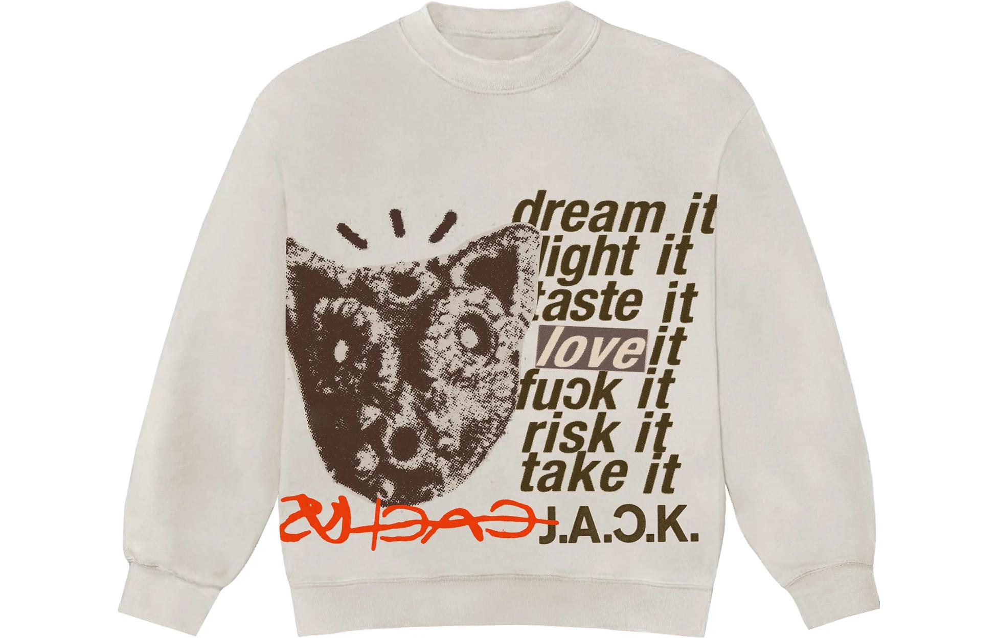 Travis Cactus Jack D.L.T.L.F.R.T. Crewneck Pullover Sweatshirt Men Beige. CJFN-SS89