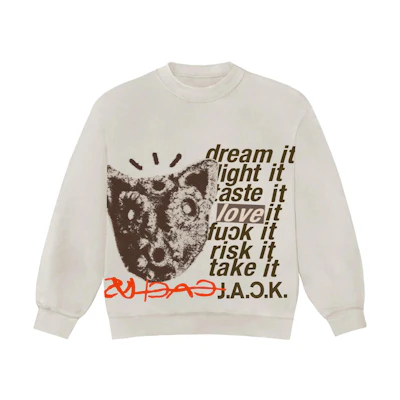 Travis Cactus Jack D.L.T.L.F.R.T. Crewneck Pullover Sweatshirt Men Beige. CJFN-SS89
