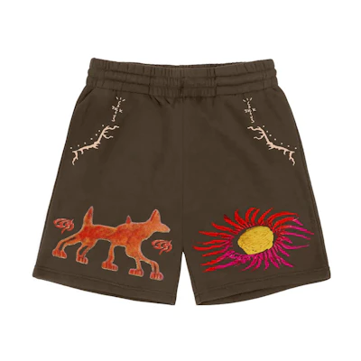 Travis Cactus Jack FW22 Brown Printed Straight Casual Shorts Unisex. CJFN-SS91