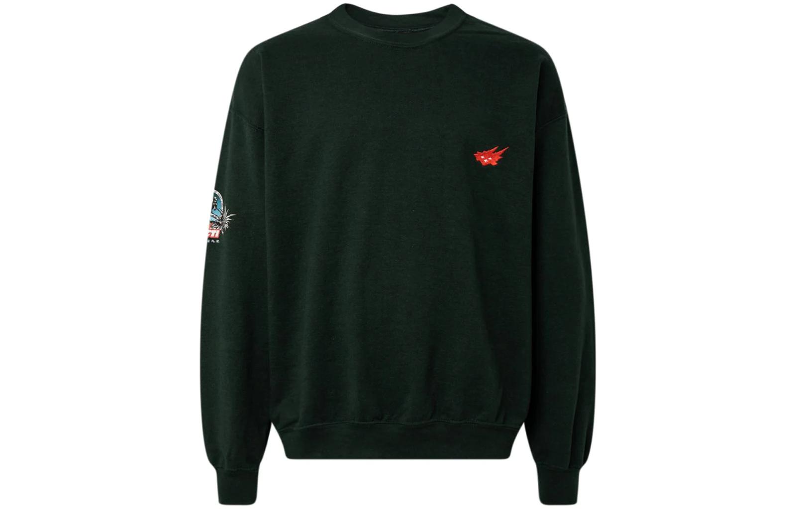 Travis Cactus Jack FW22 Embroidered Crewneck Long Sleeve Sweatshirt Green CACTCS06GREEN