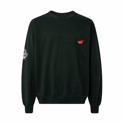 Travis Cactus Jack FW22 Embroidered Crewneck Long Sleeve Sweatshirt Green CACTCS06GREEN