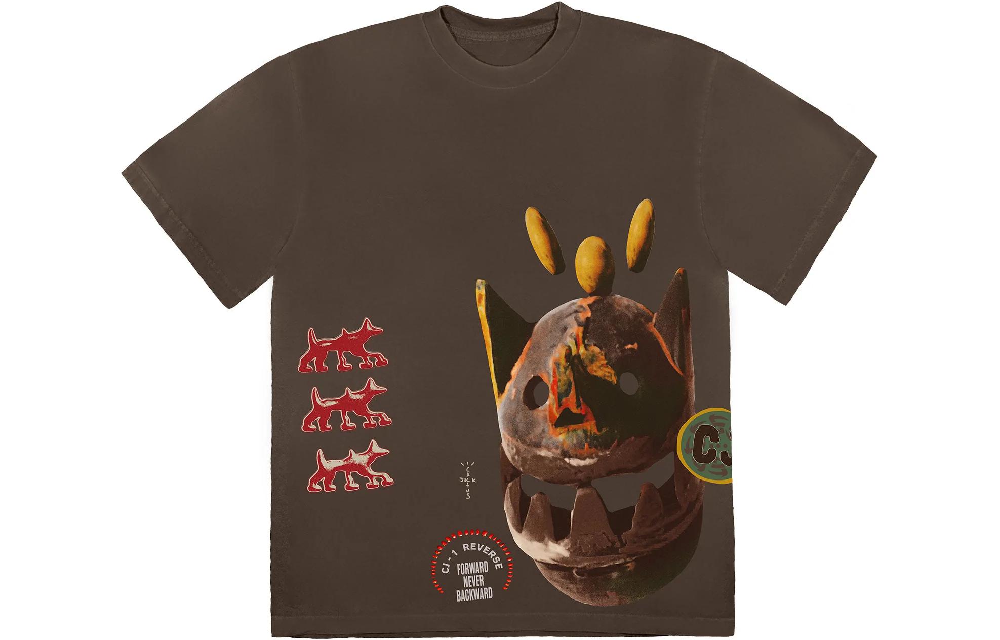 Travis Scott Cactus Jack FW22 Never Backward Graphic Tee Brown Unisex T-Shirt. CJFN-SS88
