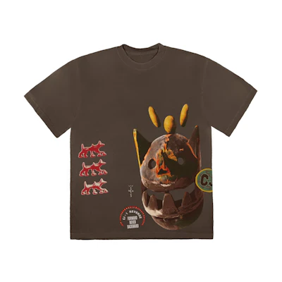 Travis Cactus Jack FW22 Never Backward Graphic Tee Brown Unisex T-Shirt. CJFN-SS88