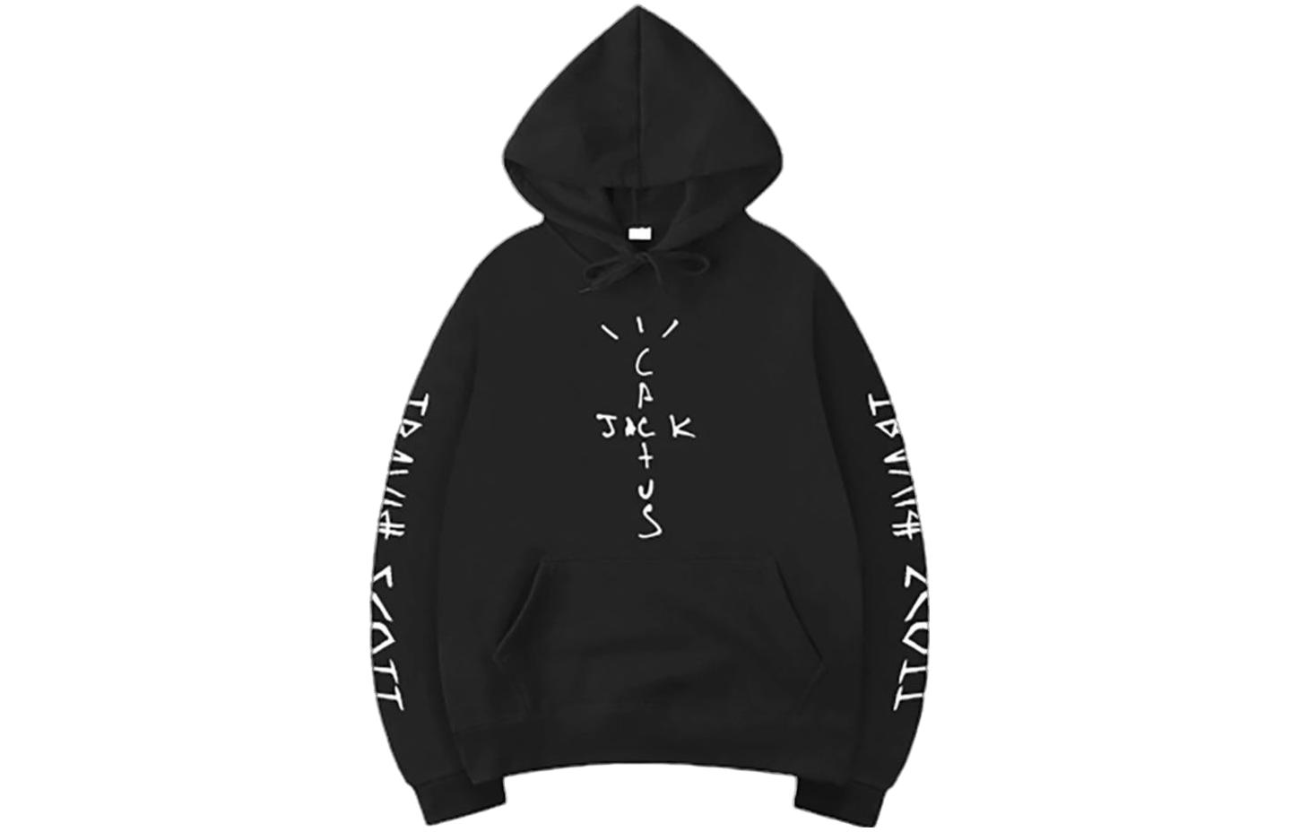 Travis Cactus Jack Graphic Print Hoodie Black Long Sleeve TC-453