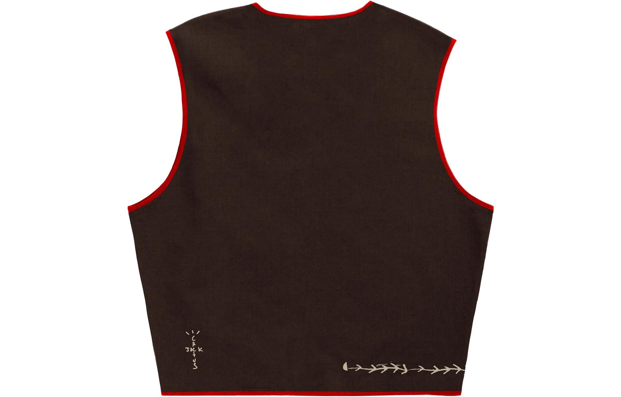 Lookbook Rompi Hitam V-Neck Zip Travis Scott Cactus Jack Letter Cartoon. CJFN-SS85