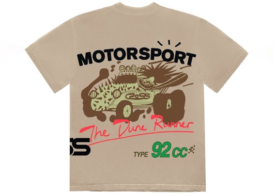 Travis Scott Cactus Jack Motor Sport Tee Tan Buy Travis Scott Cactus Jack Motor Sport Tee Tan