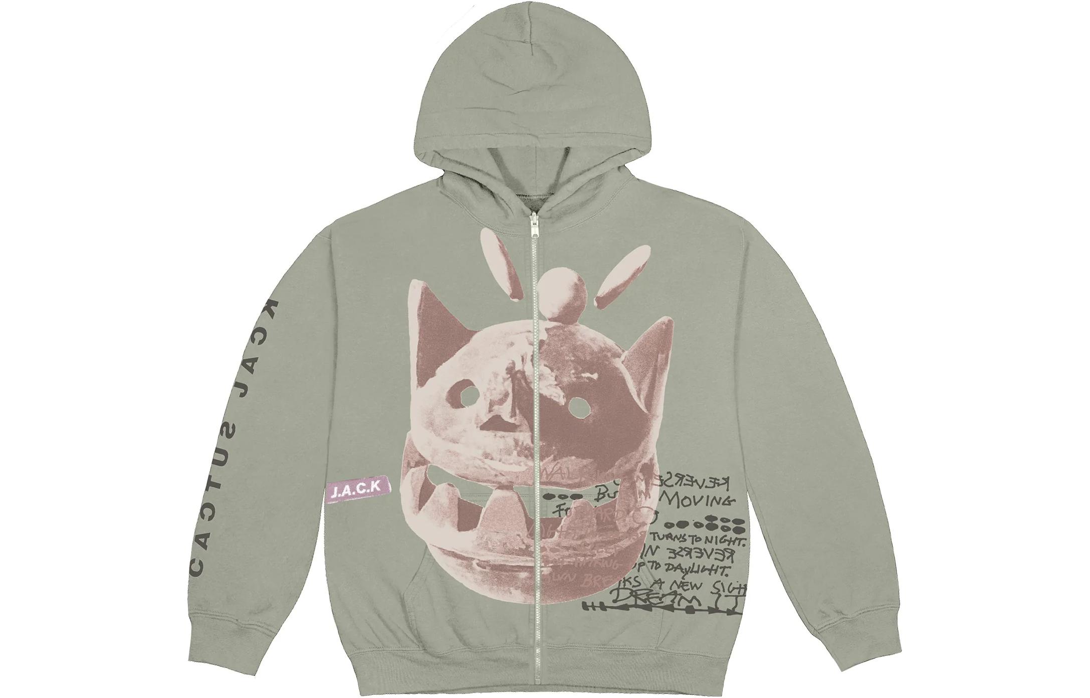 Order Hoodie Lelaki Travis Scott Cactus Jack New Sight Blue Zip-Up Jaket CJFN-SS87