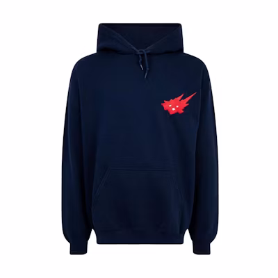 Travis Cactus Jack Plain Logo Print Long Sleeve Hoodie Navy Blue CACTHS01NAVY