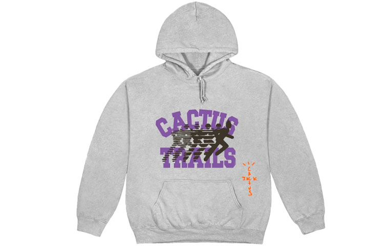 Travis Cactus Jack Running Wild Varsity Hoodie Heather Grey Unisex CJNT-HS11