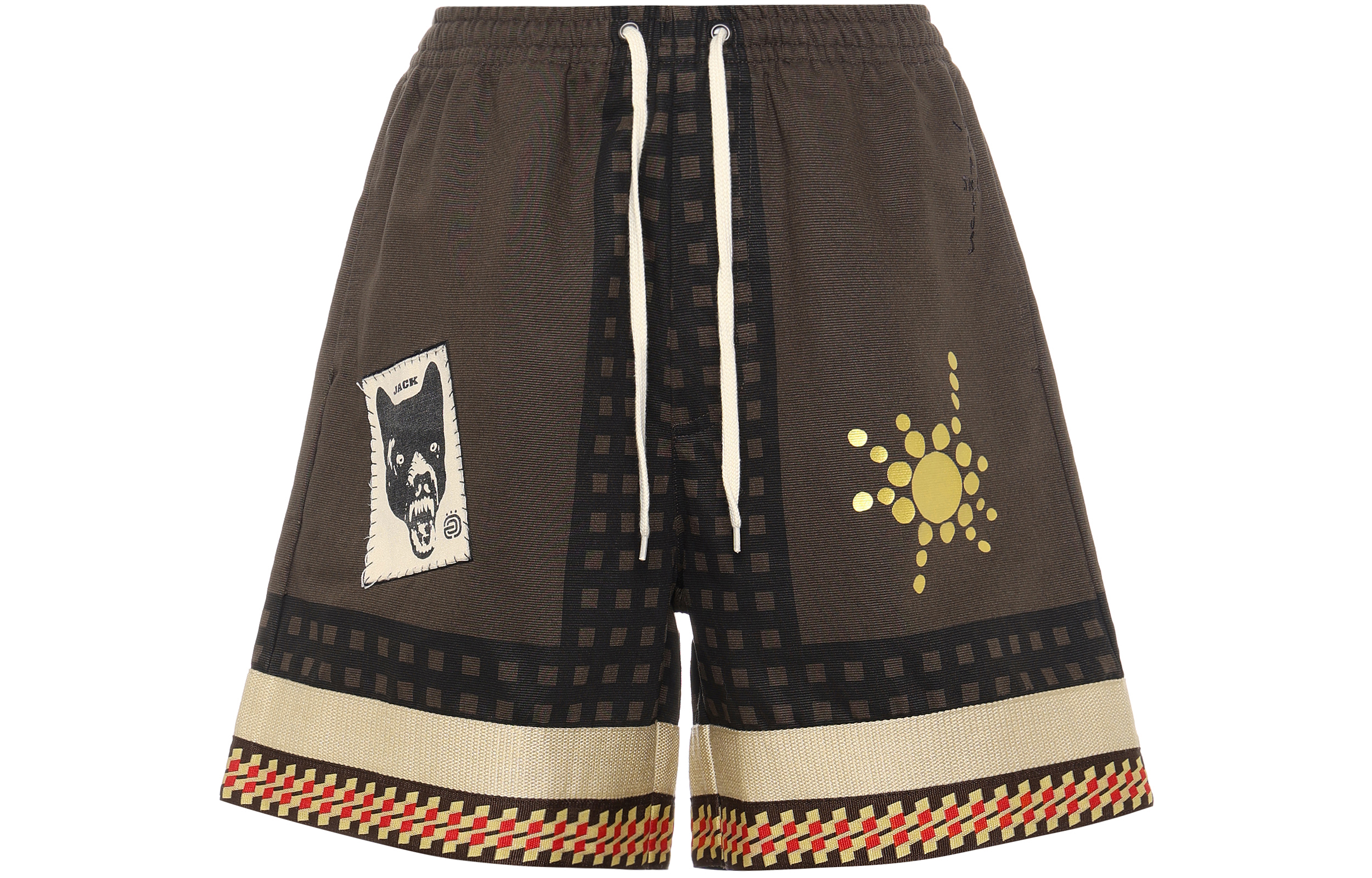 Order Celana Pendek Kasual Unisex Travis Scott Cactus Jack Wolf Brown Bordir. CJAM-PS06-M