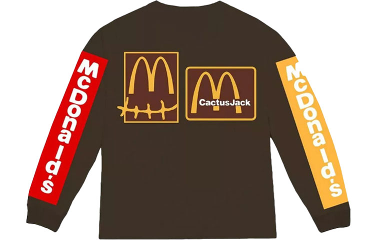 Travis Cactus Jack CPFM 4 CJ Burger Mouth Brown Logo Long Sleeve Tee Unisex. TC-281