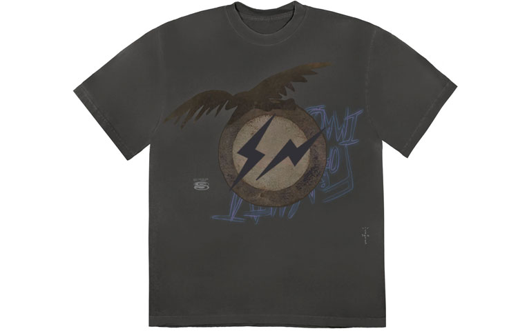 Travis Cactus Jack Fragment Eagle Lightning Graphic Tee Black/Grey Unisex CJFN-SS30 圖 2