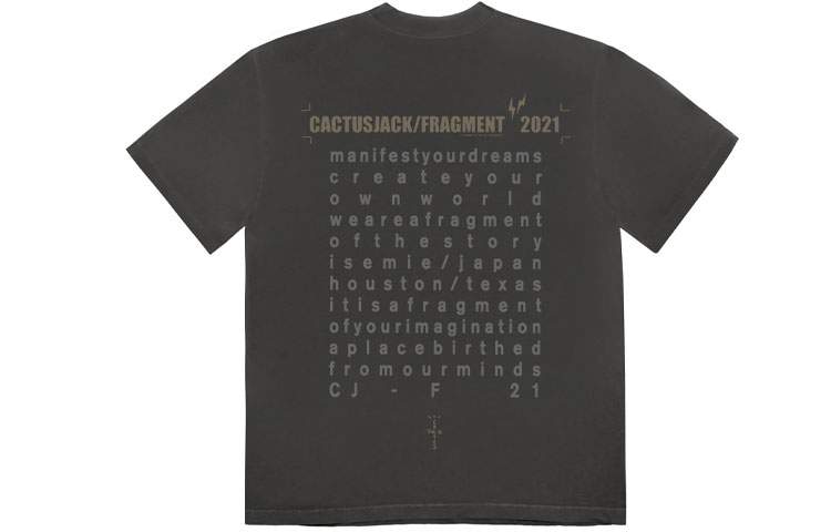 Travis Cactus Jack Fragment Eagle Lightning Graphic Tee Black/Grey Unisex CJFN-SS30 圖 3