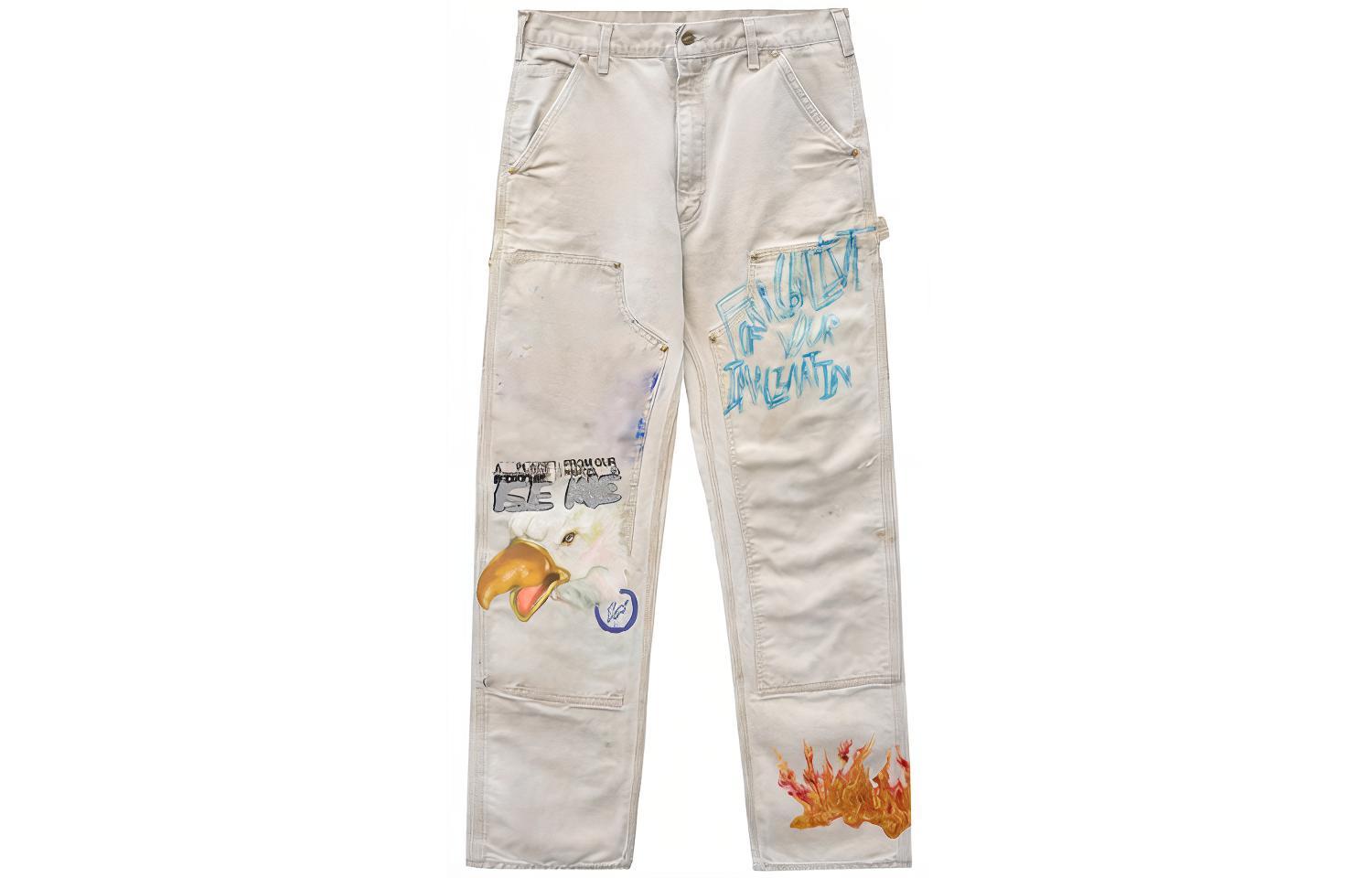 Travis Cactus Jack Fragment White Embroidered Graphic Loose Fit Jeans Unisex. CJFN-SS22 圖 2