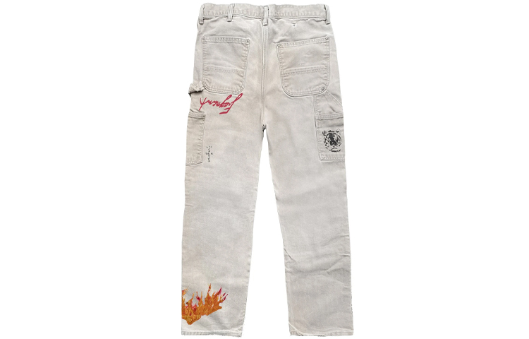 Travis Cactus Jack Fragment White Embroidered Graphic Loose Fit Jeans Unisex. CJFN-SS22 圖 3
