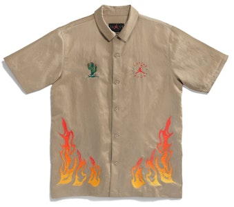 Travis Scott Cactus Jack x Jordan 卡其色/大學紅鈕扣襯衫 Buy Travis Scott Cactus Jack x Jordan 卡其色/大學紅鈕扣襯衫