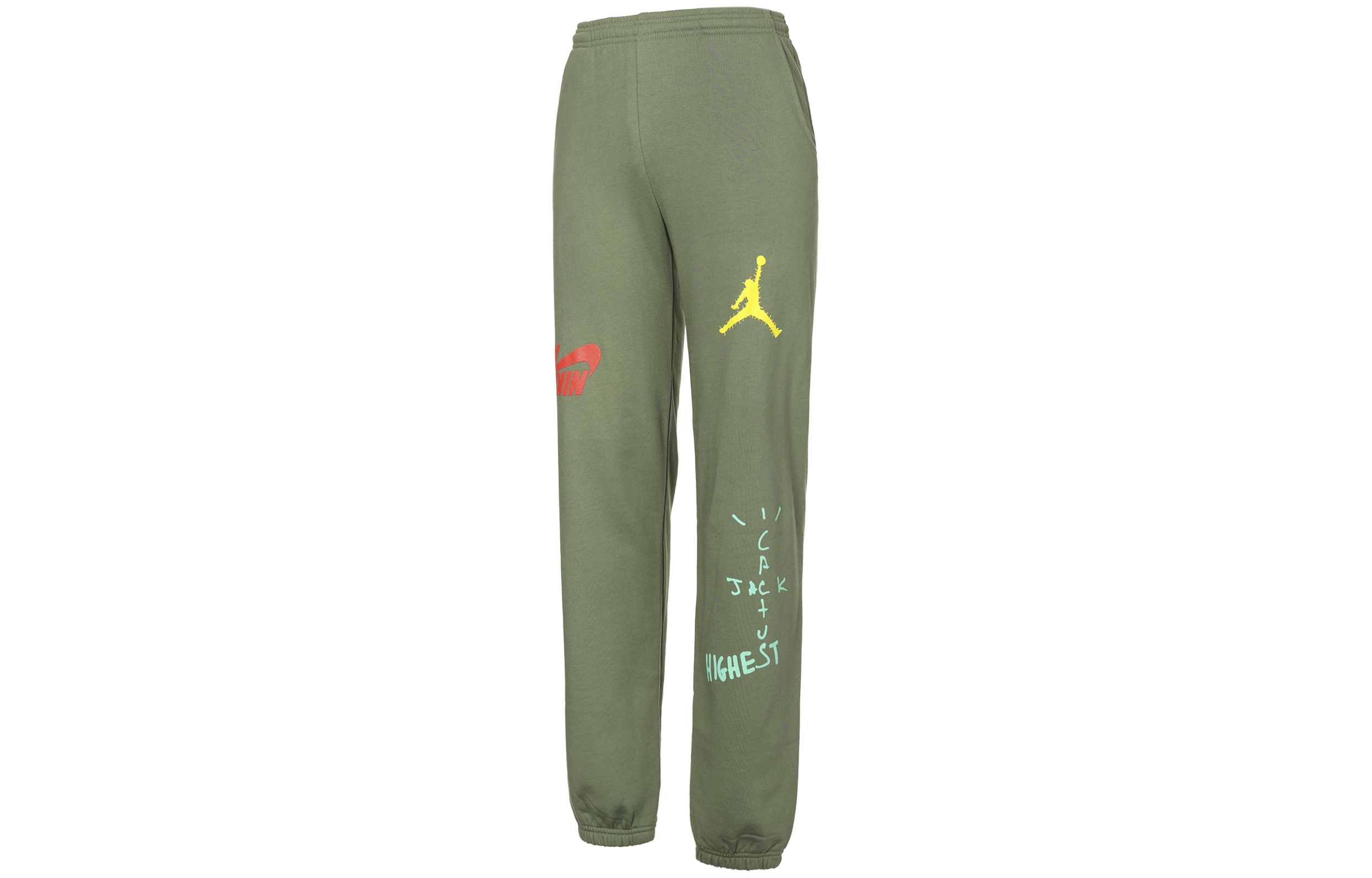 Travis Scott Cactus Jack x Jordan Reverse Swoosh Green Jogger Pants Unisex. TC-302