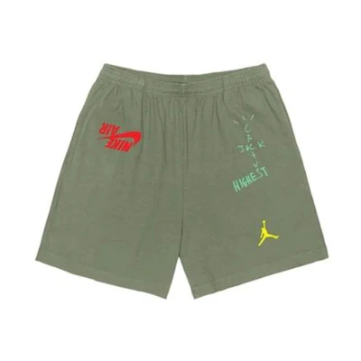 Travis Cactus Jack Jordan Reverse Swoosh Green Shorts Unisex. TC-301