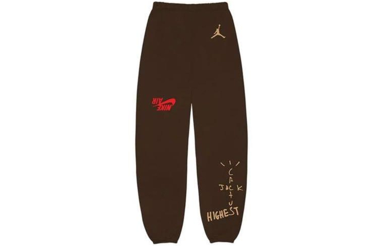 Order Celana Knit Track Unisex Coklat Travis Scott Cactus Jack x Jordan Reverse Swoosh. TC-303