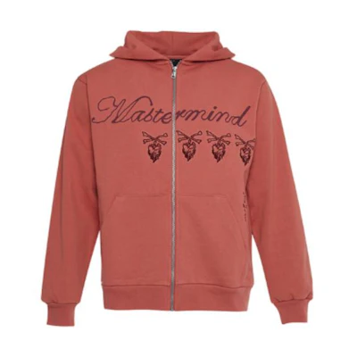 Travis Cactus Jack Mastermind SS22 Pink Skull Embroidered Zip Sweatshirt. CJFM-HZ07