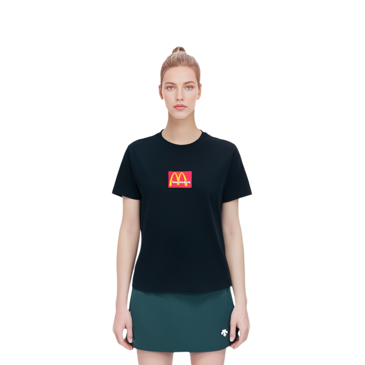 Sizing Kaos Unisex Hitam Travis Scott Cactus Jack x McDonald''s Crewneck. CJMDSS07