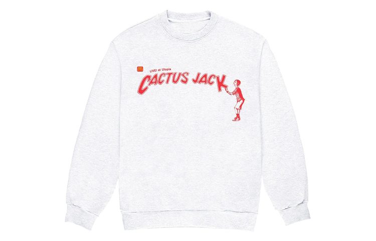 Travis Cactus Jack McDonald's Collab Crewneck Sweatshirt Light Grey Unisex TS-XMCJSIWH