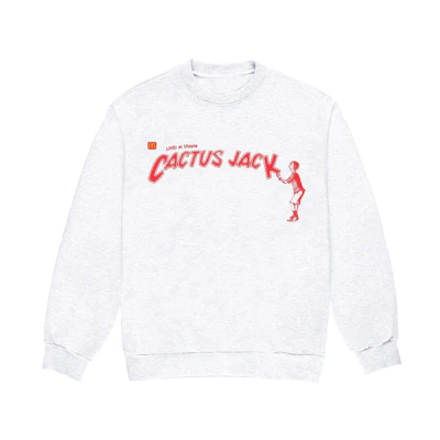Travis Cactus Jack McDonald's Collab Crewneck Sweatshirt Light Grey Unisex TS-XMCJSIWH