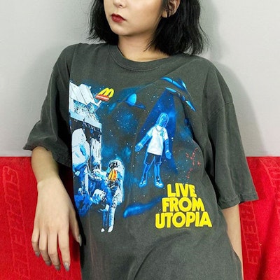 Camiseta Gráfica Unisex Negra Travis Scott Cactus Jack x McDonald''s Colaboración. TC-21 Purchase Camiseta Gráfica Unisex Negra Travis Scott Cactus Jack x McDonald''s Colaboración. TC-21