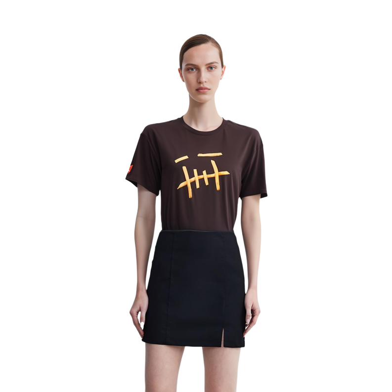 Purchase Kaos Grafis Unisex Travis Scott Cactus Jack x McDonald''s Fry Tee Coklat. TC-265