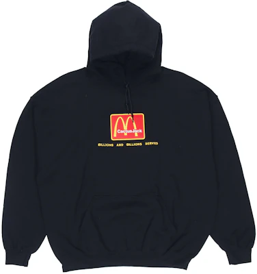 Hoodie Hitam Unisex Travis Scott Cactus Jack x McDonald''s dengan Logo Depan. TC-27 Lookbook Hoodie Hitam Unisex Travis Scott Cactus Jack x McDonald''s dengan Logo Depan. TC-27